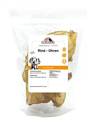 Tackenberg - Rinderohren ohne Fell getrocknet für Hunde - 10 STK. - Premiumqualität von Tackenberg