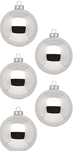 Weihnachtsbaumkugeln-Inge Glas-Shiny Silver- 10cm- 6 Stück
