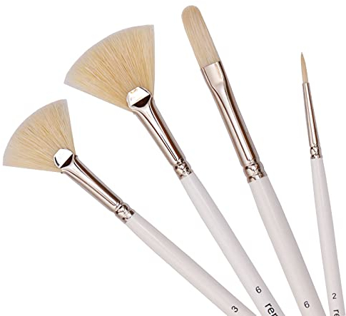 Repino Fächerpinsel Pinsel Set 88260 Liner Filbert Brush Künstlerpinsel feinster Qualität Pinselset für Ölfarben, Acrylfarben, etc.