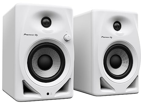 Pioneer DJ DM-40D 4-inch Active Desktop Monitor Speakers, Pair, White