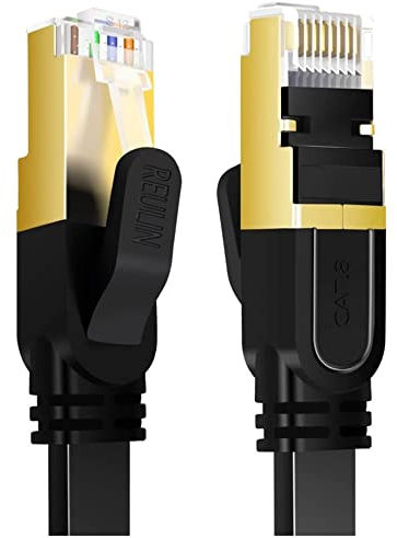Reulin CAT8 Flat Ethernet Cable 2.5M Long, High-Speed CAT 8 Internet Cable 2.5 M, LAN Network Cable 40Gbps 2000MHz Speed [ 2.5 Metres ]