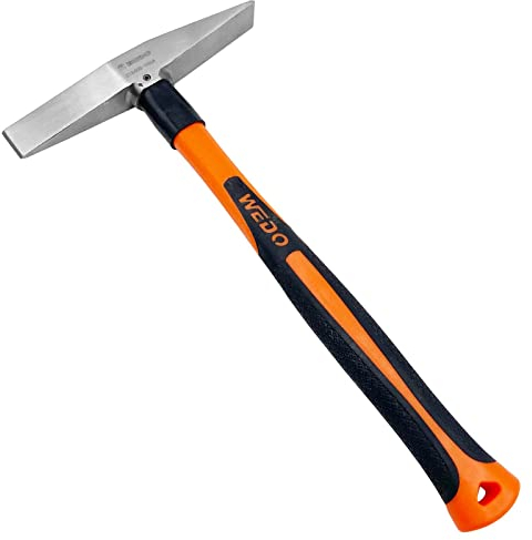 WEDO Marteau de maçon en acier inoxydable avec manche en fibre de verre, protection contre la corrosion, résistant à la rouille, respectueux de l'environnement, 150 g