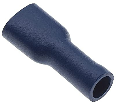 Bornes à sertir femelles, 100 pièces – 6,3 mm, 16 A, 16-14 AWG, bleu, connecteurs à bêche isolés en nylon, borne électrique à déconnexion rapide pour câbles de 1,5 à 2,5 mm2