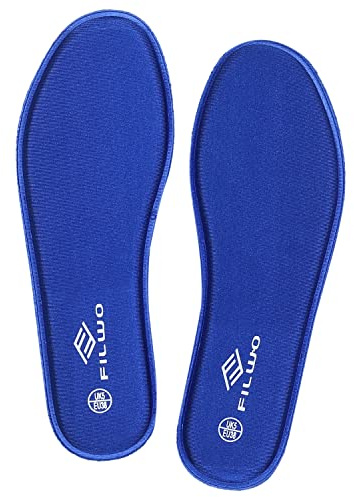FILWO Men’s Memory Foam Insoles - Comfort Inner Soles for Trainers, Sneakers, Sports Shoes, Work Boots, Walking Shoes, Size 12 UK M, Navy
