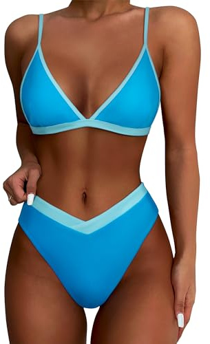 SUUKSESS Women Cutout Bikini Sets Push Up High Waisted Swimsuits 2 Piece