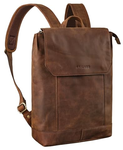 STILORD 'Sage' Vintage Leder-Rucksack für Damen Herren Rucksack Tasche Laptop 13.3 Zoll Echtleder Anti-Diebstahl Backpack für Uni Schule Arbeit, Farbe:zamora - braun