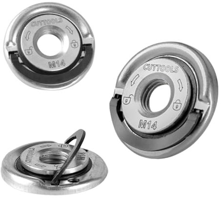 Oiieco Lot de 3 écrous de serrage rapides M14 avec levier, pour meuleuse d'angle et meuleuse à tronçonner, changement rapide sans outil, écrou de serrage en métal robuste, maintien sûr et compatible
