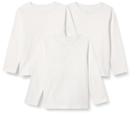 Amazon Essentials Unisex - Bimbi 0-24 T-Shirt A Maniche Lunghe in Cotone 100% vestibilità Comoda