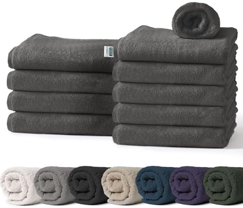 KARAT 10er Pack Seiftücher Grau 30 x 30 cm aus 100% Baumwolle, Oeko-Tex 100 Zertifiziert, Frottier Waschlappen Set, Handtuch (Bay)