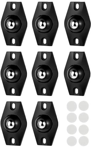 TPZORJX 8 Piezas Juego Ruedas para Muebles Pesados Acero Inoxidable,Mini ruedas autoadhesivas,Rueda giratoria de 360°,Ruedas Pequeñas para Muebles para Electrodomésticos,Mesas y Sillas,Equipaje