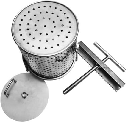 Gralara Presse à Miel Manuelle avec Poignée, En Acier Inoxydable 304, pour La Cuisine et La Maison, 15 Cmx14 Cm