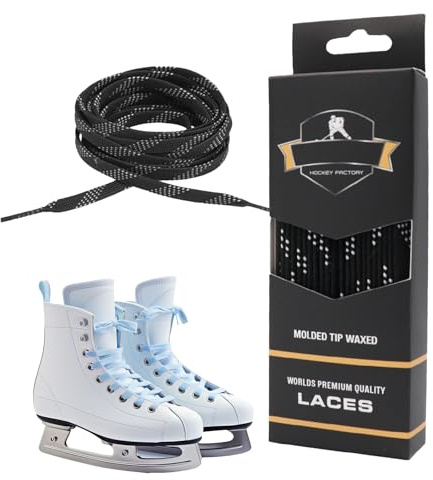Lacets de skate tressés doubles cirés : lacets durables pour patins de hockey, lacets de couleurs vives, ferrures renforcées | Pour patins en ligne Patine sur glace Figure Hockey Re