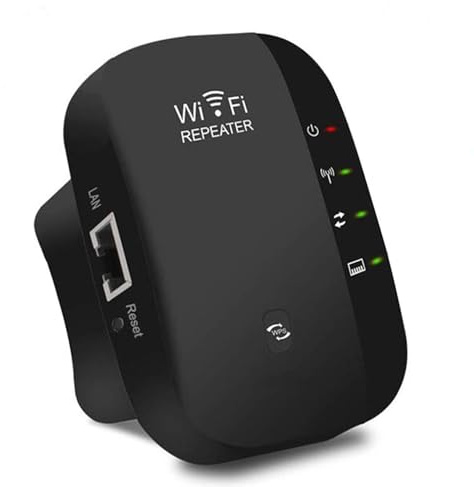 WLAN Verstärker mit LAN Anschluss, WiFi Repeater, Internet Verstärker Repeater/AP Modus, WiFi Verstärker WiFi Extender für Zuhause,Schwarz