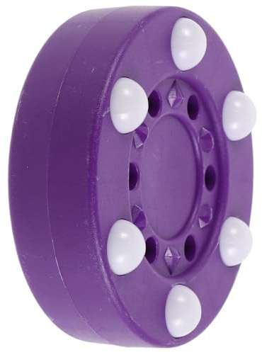 TOYANDONA Disco de Hockey sobre Patines de 3 Pulgadas para Entrenamiento, Puck de Plástico Morado Seis Rodillos, Disco de Práctica para Hockey Callejero E Interior, Equipo de Entrenamiento