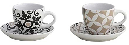 Brandani 53179 Alhambra Tazzina caffè, Set 2 pezzi, Stoneware, multicolore