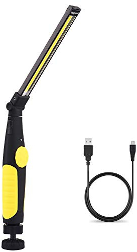Lampada da Lavoro LED Ricaricabile Magnetica Portatile Professionale per Officina Pieghevole, Luce di Lavoro LED Ricaricabile con Base, Lampade Ispezione per l'escursione di Campeggio All'aperto