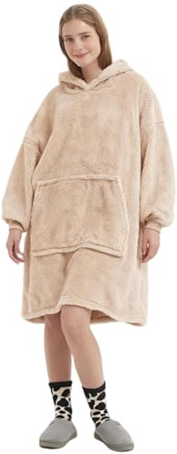 FELOVE Sudadera con Capucha, Manta usable,Grande Hoodie Sudadera con de Gran tamaño, Talla Única, cálida, Suave, y cómoda Sudadera, para Adultos, Hombres, Mujeres, Adolescentes.