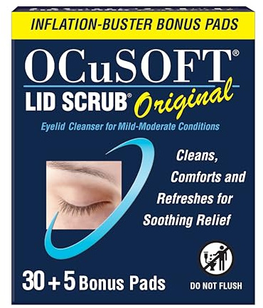 OCuSOFT Lid Scrub Original 30 Count Inflation Buster with 5 Extra Pads