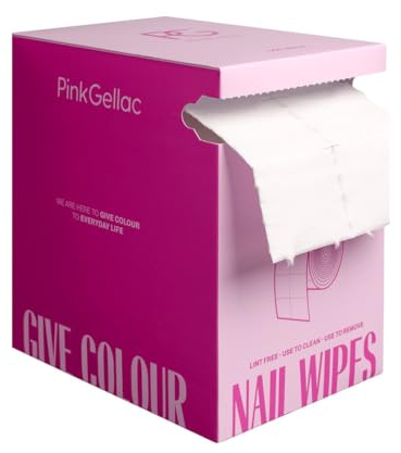 Pink Gellac - Paños de uñas para esmalte de gel, 500 unidades, celulosa para uñas de gel, limpiador de esmalte de uñas UV