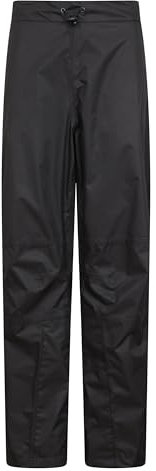Mountain Warehouse Spray Womens Waterproof Over Trousers - IsoDry, Mesh Lined, Taped Seams, Rain Pants - Spring Summer, Travel, Festival, Cycling Black (Short) Women's Size 8