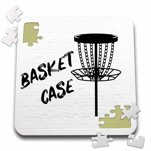 3dRose Basket case Written Near a Black disc Golf Basket on White... - Puzzles (pzl-382283-2)