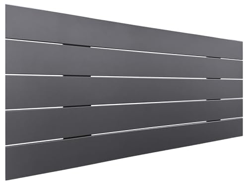 DHOME Sänggavel i Återvunnet MDF-Trä Horisontell Pallstil Pallbädd Inkluderar Beslag (95x46 Palet 5, Solid Grå)