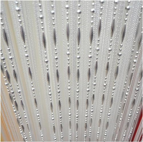 Dew Drop Chain Bead Curtain String Door Room Divider Fly Bug Screen Tassel String Line Door Curtains Window Room Divider Decorative Tulle Curtains For Room String Bead Curtain (Sliver)