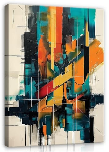 Lienzo decorativo abstracto colorido arte 40 x 30 cm – cuadros modernos grandes XXL salón dormitorio impresión mural lienzo diseño pared cuadro sobre lienzo listo para colgar