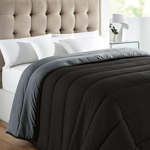 Rufino Díaz Edredón Nórdico Relleno Fibra Bicolor (Negro/Gris - 90cm) - Otoño/Invierno - Suave y cálido para tu Descanso