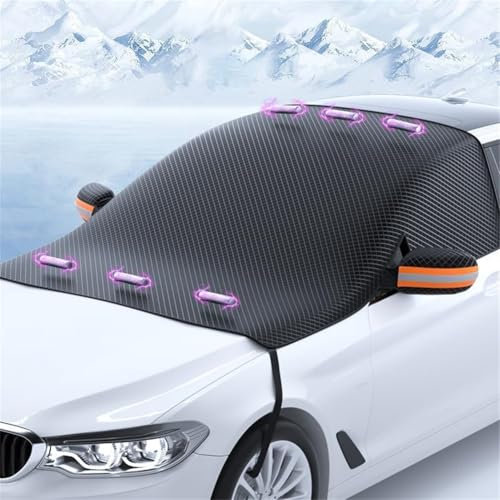 MALVCD Couverture de Neige Pare-Brise Voiture pour City 2015-, Bache Pare Brise Protection Couverture Repliable Contre Antigel Accessoires,A/Orange