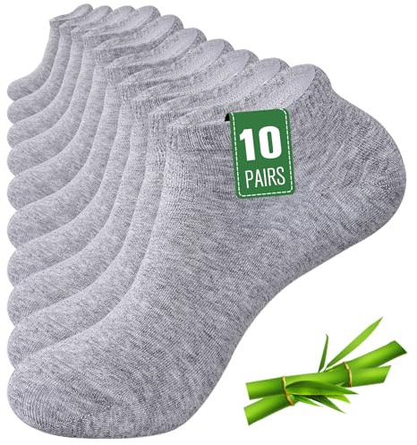 SockWaddles 10/20 Pairs Bamboo Trainer Socks for Mens Womens and Ladies, Low Cut Ankle Seamless Socks, Moisture-Wicking Short Athletic Socks for Sports, Running, Gym, Casual