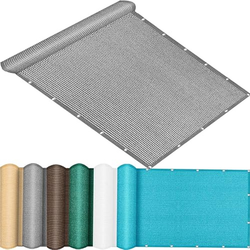 QINLIQIN Rete Ombreggiante Traspirante 60 x 145 cm Recinzione Copertura per Privacy Balcone Protezione Solare e Traspirabilità Facile da Pulire per Recinzione Giardino Terrazzo, Grigio Chiaro
