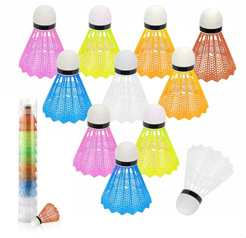 Pynzeka 12 Piezas Volantes de Bádminton Pelotas de Bádminton de Nylon para Deportes de Interior y Exterior Entrenamiento Ejercicio Gimnasio