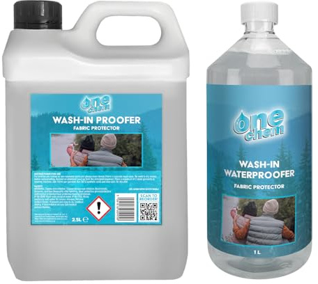 One Chem Wash-In Waterproofer 1 + 2.5 Litres, for Waterproofing Clothing, Adds and Restores Water Repellency