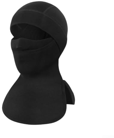 Qualoramall Máscara de esquí de lana y Lyocell con forro polar transpirable para deportes de invierno, equitación al aire libre, protector de cuello cálido, color negro
