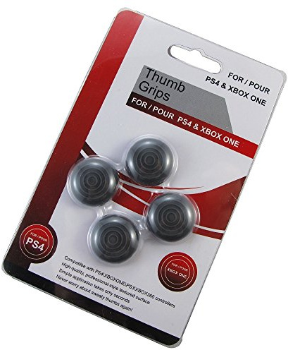 4X Gummiabdeckungen verwendbar für den DualShock Controller, Joystick für PS4, Xbox One, in Schwarz