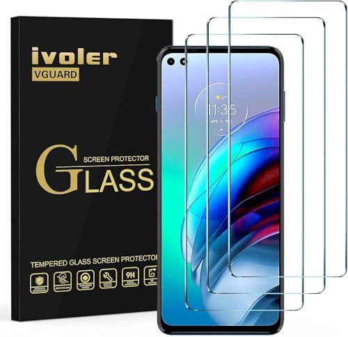 ivoler 3-pack skärmskydd för Motorola Moto G 5G Plus/Motorola Moto G100, härdat glasfilm [9H hårdhet] [Anti-repa] [bubbelfri] [Kristallklar]