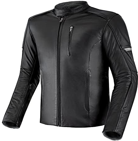 SHIMA HUNTER Chaqueta Moto Hombre | Cazadora moto hombre de cuero A+ vintage ventilado con CE espalda, hombros, codos protecciones, reforzado costuras dobles (Model 2022, Negro, XL)