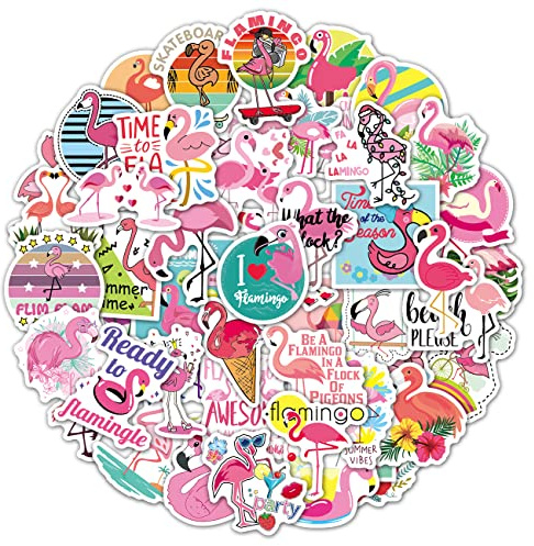VSCO Flamingo klistermärken, söta kawaii vattentäta vinylklistermärken för laptop vattenflaska skateboard bil motorcykel cykel gitarr PS4 bagage resväska scrapbook Phone Pad [50 stycken