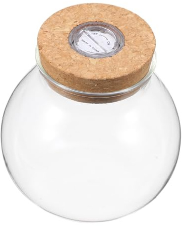 LED Glass Micro Landscape Bottle High Borosilicate White DIY Decor | Wood Base, Lighting Decoration, Room Display, Simple Plant Terrarium Format