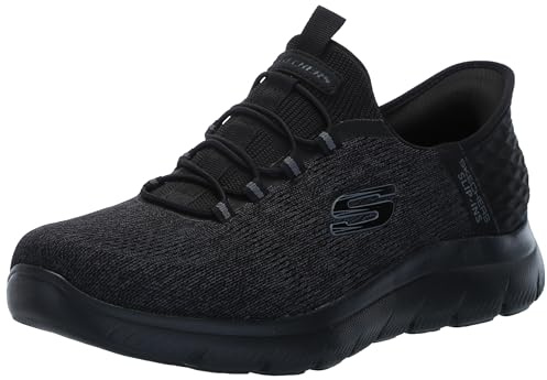 Skechers Summits Key Pace Herren-Slipper zum Reinschlüpfen, Schwarz/Schwarz, 10.5 Wide