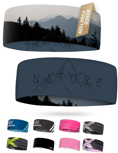 Bandeau de sport réversible, léger, élastique, séchage rapide, cache-oreilles, bandeau anti-transpiration, bandeau, bandeau, randonnée, course, vélo, ski sous casque
