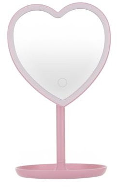 KASANOVA Specchio da tavolo cuore con led rosa