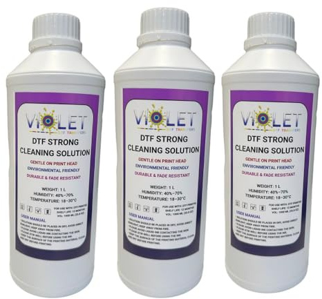 DTF Strong Printhead Cleaning Solution 3000ml – Strong Nozzle Cleaner for All DTF Printers incl. Ep-son I3200-A1, 1600-A1, L1800, TX800 – Removes Ink Residue, Prevents Clogs–For DTF Heads & Components