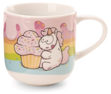 NICI Tasse Theodor & Friends 420ml 9,5x9,5cm - bunt - Teetasse Kaffee-Tasse Porzellantasse Henkeltasse Tasse Mug mit Henkel für Kalt- und Heißgetränke, Kaffee, Tee, Milch, Kakao | 61932