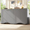 Wyibwy Moderno aparador de cocina con 4 puertas y 2 estantes, armario buffet con diseño de ondas, armario, muebles de cocina, aparador salón, armarios de comedor, 140 x 40 x 85,9 cm, gris