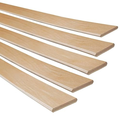 BDW Flex - 5/10 Stück Federholzleisten, Lattenrost, Buchenholzstreifen für Matratzen, Rolllattenrost 53 mm x 8 mm, Längen: 695/795/895 mm (5, 695mm)