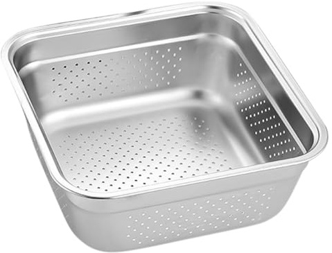 Mipcase Passoire Acier Inoxydable Pour Riz Et Légumes Bassin De Lavage Multifonctionnel Panier Égouttoir Domestique Avec Fond Plat Antidérapant
