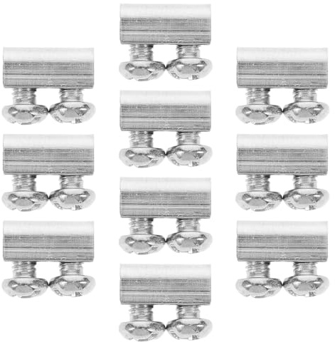 HAMPPLIES 30 Pièces Double Hole Wire Rope Clamp Acier Clips de Fixation pour Suspension de Lampes Accessoires Métalliques pour Câbles et Supports de Câble Robusts