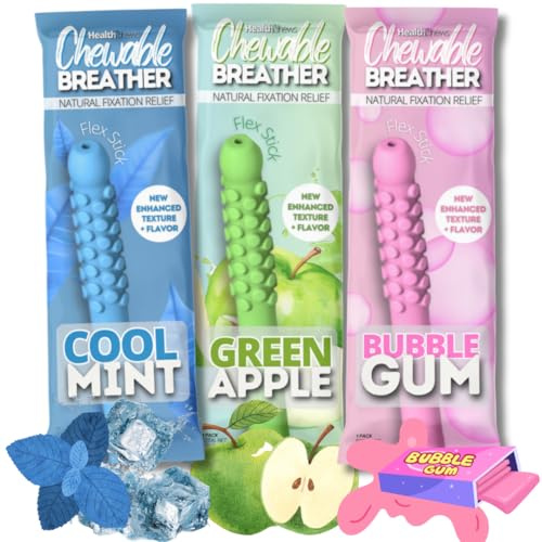 3-Mix | Flavored Air Breathing Tool | Calm Wellness Relaxation | Flexi Chewable, Quit Smoking Inhaler | Pocket Size | Habit Support | Smokeless Inhaler, Aromatherapy (Flavor Blast 3 Mix C)